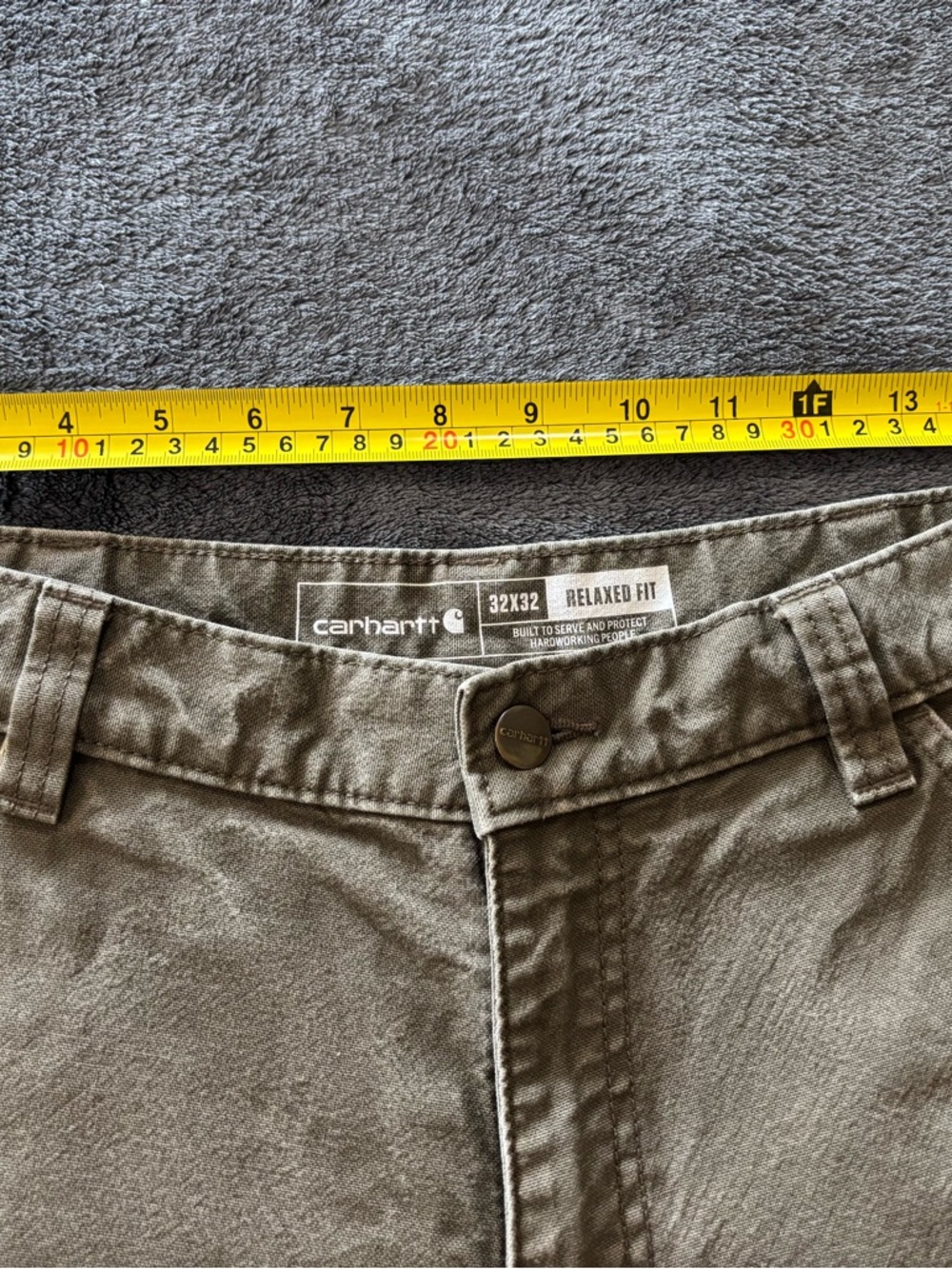 Carhartt Men's Canvas Pants 32x32 Duck Utility Work Relaxed Fit Light Brown - Picture 7 of 8